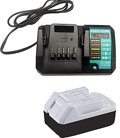 Aelcouth®18V 2.0 Ah BL1813G battery + DC18WA charger - Replacement battery compatible with Makita G-Series Tool Battery BL1820G BL1811G 195608-4 HP457D TD127D DF457DWE DK18041 DK18015 HP457DWE