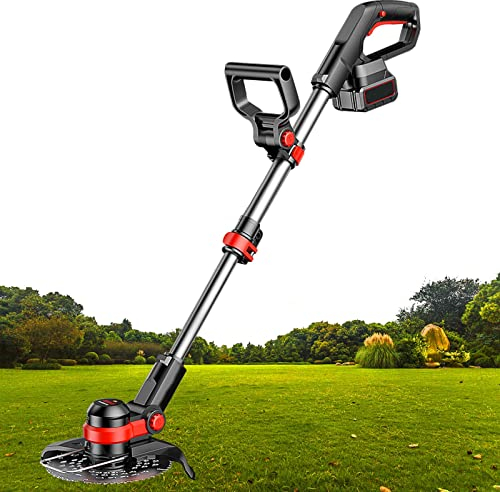 Cordless Garden Mowers Electric Lawnmower Grass and Hedge Trimmer Battery Powered, Adjustable Tube and Machine Head, Dual Control Switch, Safe to Use(Size:A)