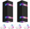 SSC-LUXon 2er Set JOVO-L Wandlampe schwarz modern IP44 inkl. 4x Smart WiFi RGB GU10 LEDs - Außenwandleuchte Up Down Steuerung App & Sprache