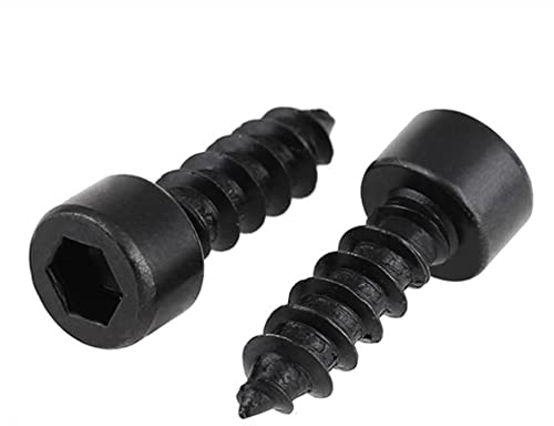 CONPHERON 8,8 Grad Kohlenstoffstahl Innensechskant Blechschrauben Holzschrauben Schwarz Innensechskant Zylinderschrauben M4×20mm, 50 Stück
