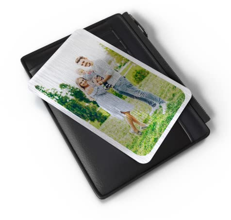 Active Window Films Personalised Aluminium Silver Wallet Photo Insert Card, Metal Photo & Message Waller Purse Card, Sentimental Photo Memory Card Keepsake (Portrait Just Photo)