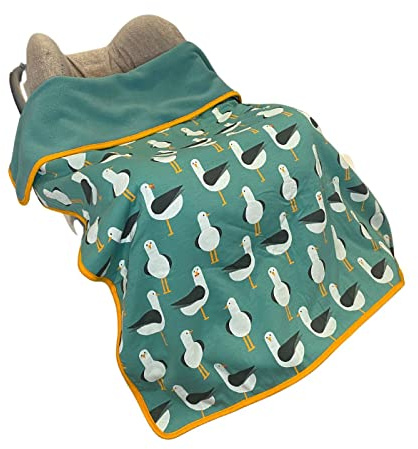 BundleBean 100% jersey cotton blanket, reversible double layer blanket with fleece and contrast trim. 100 x 75cm. Perfect baby gift, baby shower. Great for cots, moses baskets, prams and strollers