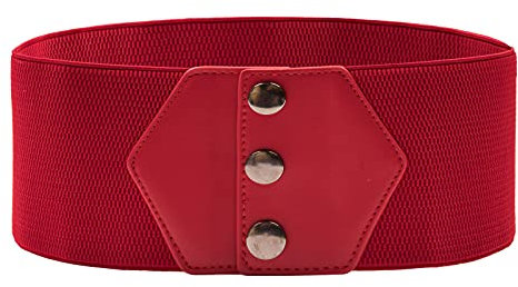 Fashion Solid Farbe 10cm Breiter Kleid Gürtel Übergröße Schmale Passform Kleidgürtel Rot S