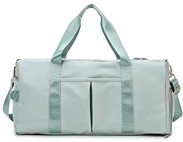 CORIOS Nylon Reisetaschen Duffle Bag Sporttasche Fitnesstasche Schwimmtasche für Herren/Damen Faltbare Weekender Übernachtung Tasche Trainingstasche Kabinenreisetasche Handgepäck mit Schuhfach Grün
