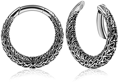 Vankula Ohr Gewichte Hangers Flesh Tunnel Weights Rund Creolen Edelstahl für männer damen Ohrpiercing Gestreckte Schmuck 4mm Silber