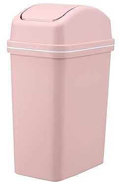 BOKIOESDE Durable Plastic Kitchen Trash Can with Removable Swing-top Lid Best for in Kitchen Top Kitchen Trash Swing Top Kitchen (Pink, 27 * 17.7 * 41)