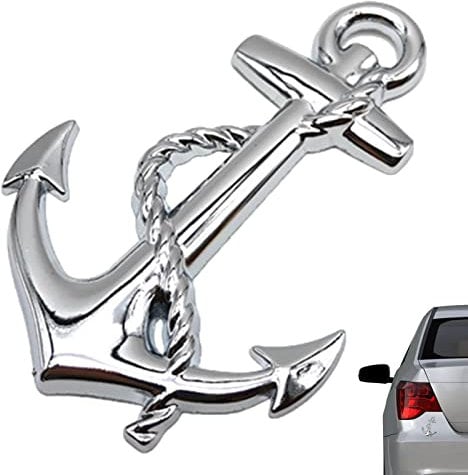 Emblema per auto con ancora | Logo laterale in metallo per portiera posteriore, adesivo decorativo per auto, barca, carrozzeria, paraurti, adesivo decorativo per auto, adesivo con ancora per auto