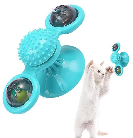 Windmühle, Katzenspielzeug, Drehteller zum Necken von Haustieren, Katzenspielzeug, Kratzwerkzeug mit gezackten Zähnen, Katzen-Spinner-Übungsspielzeug für Haustiere, Katzen, Hunde, Haustiere, die inter