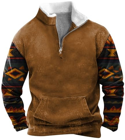 DHYUEN Pullover Freizeit Sweatshirt Herren Schwarz Taschen Sweatjacke Herren 3XL Hoodie Herren XL Fashion Kapuzenpullover Herren Gelb Winter Zipper Hoodie Y2k(1-Coffee,XL)