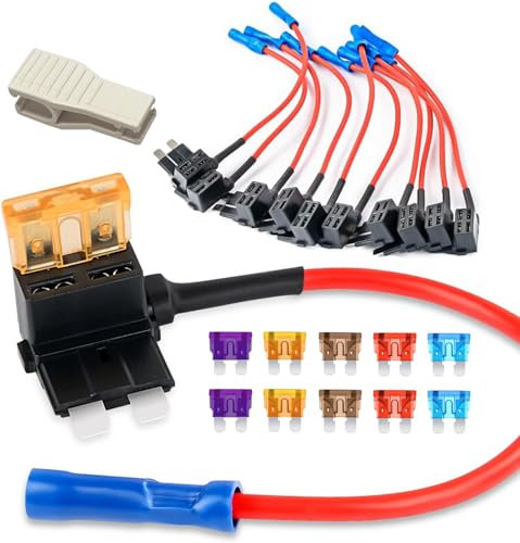 GUUZI 10 Stück 12–24 V Auto-Add-a-Circuit-Sicherung TAP-Adapter Standard APR ATO ATC Flachsicherungsset für Autos LKW Boote mit 3/5/7,5/10/15 Ampere Sicherung