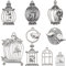 SUNNYCLUE 1 Box 54 Stück 9 Stile Vogel Charms Große Tier Charms Frühlingshaus Antik Silber Tibetische Legierung Vogelkäfig Charm Für Schmuckherstellung Charms Zubehör DIY Halsketten Armbänder Ohrringe
