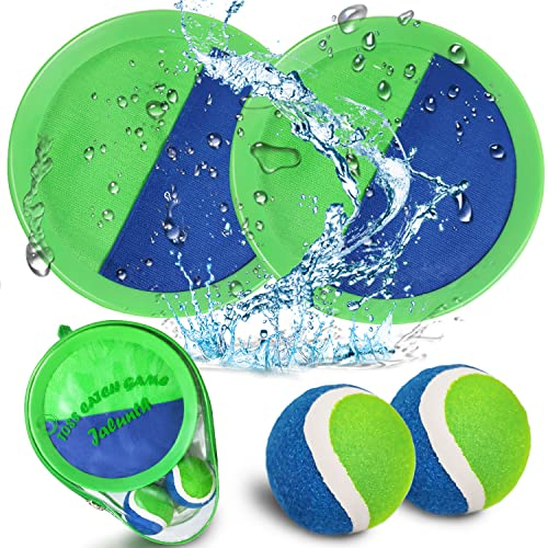 Jalunth Capture Raquettes Balles Jeux - Jouet Plage Jardin Piscine Exterieur Interieur Plein Air Parc Cour Jeu pour 5 4 6 7 8 9 10 11 12 Ans Enfant Fille Garcon Bebe Adulte Famille Paques Cadeau