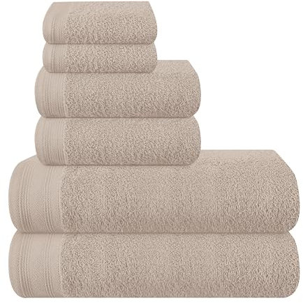 MALLONI Home Lot de 6 Serviettes en Coton Ultra Doux Comprenant 2 Serviettes de Bain 70 x 140 cm, 2 Serviettes de Toilette 40 x 60 cm et 2 Lits de Toilette 30 x 30 cm, Marron