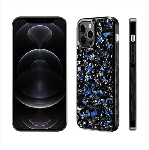 Exawo Carbon Handyhülle kompatibel mit iPhone (Blau, iPhone 15)