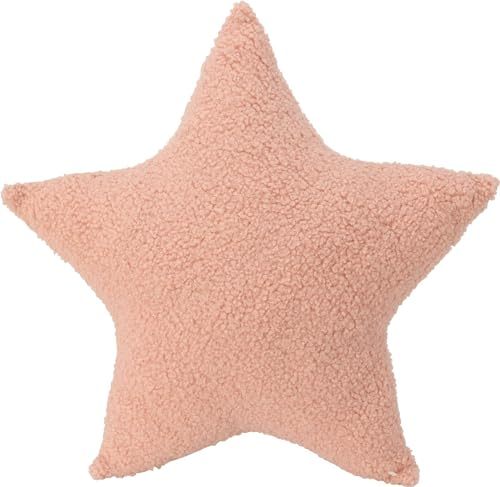 Kissen Stern Weiß Taupe Rosa Kinderzimmer Zierkissen Deko 40cm Ø, Farbe:Rosa