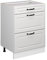 Vicco Küchenunterschrank R-Line, Weiß Landhaus/Weiß, 60 cm mit Schubladen, AP Eiche