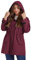 Hanna Nikole Veste de pluie légère pour femme, grande taille, avec capuche, cordon de serrage à la taille, coupe-vent, avec poches, Rouge foncé, 54 Grande