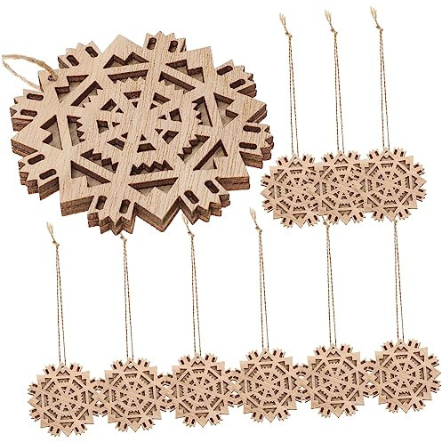 Hohopeti Bastel-ornament-set 10-teilig Christbaumschmuck Aus Holz Für Die Inneneinrichtung