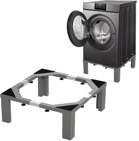 Zsytbyyds Full Size Heavy-Duty All Steel Washing Machine Stand Height 12 Inch Universal Washer and Dryer Pedestal Adjustable Refrigerator Stand，Sturdy Heavy-Duty Washing machine and Mini Fridge Stand