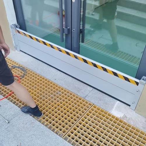 ASerZenith Hochwasserschutztor für den Außenbereich, für die Haustürschwelle/Veranda/Außeneingang, Aluminium-Schutzsystem, 2 3 4 5 6 7 8 9 10 11, H 40 cm – L 355 cm