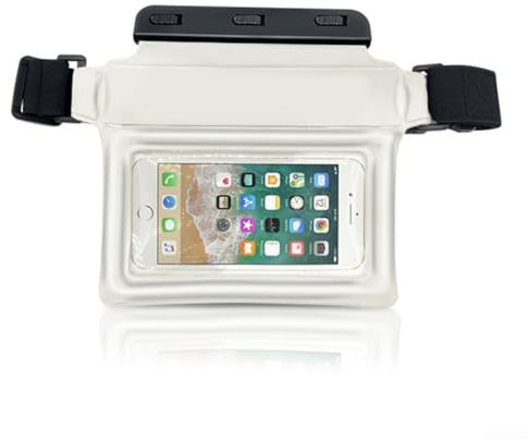 Schwimmende Dry Bag Bauchtasche zum Schwimmen, wasserdichte Handytasche, TPU-Material, geräumig und praktisch, zuverlässiger Verschluss, Schwarz-Weiß-Optionen (weiß)