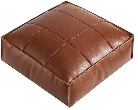 Pouf Ottoman, Fußhocker Für Sofa, Quadratischer Sitzsack, Bodenkissen-fußhocker, Marokkanischer Pouf-fußhocker Aus Kunstleder Aus Kunstleder, Faules Sofa Für Den Bod(Size:40*40*15cm,Color:Weinrot)