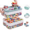 ZPONEED 2 Layers Storage Organiser for Lego, Stackable Kids Toy Storage Box with Base Plates Lids, Multi Compartment Building Blocks Craft Sorting Container, Portable Carry Case