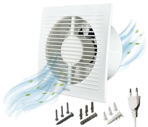 H&C VENT Ø 150mm Badlüfter mit Feuchtigkeitssensor mit Nachlauf Zeitschaltuhr │ Bad Ventilator IPX4 20W 200m³/h 40dB │ Abluftventilator Für Badezimmer Küche Garage Gewächshaus Growzelt WC Fan│ Lüfter