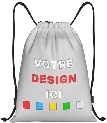 ROHBVMN Sac de sport personnalisable avec votre logo – sac a dos enfant,sac à dos personnalisée,sport femme et homme,sac à dos voyage,gym bag,sac à cordon,parfait pour la piscine et le sport