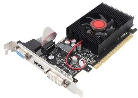VBESTLIFE Scheda Grafica GT730 4GB, DDR3 GPU a 128 Bit, Scheda Video da Gioco PCIE 2.0 16x, Scheda Grafica a Basso Profilo a Basso Profilo Desktop con HDMI, DVI, Ports VGA