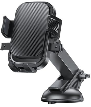 Opvonxeh Car Phone Holder, Suction Cup Mount, Dashboard Cradle Bracket, Adjustable Rack Design, Secure Grip Mechanism, Ideal for Automobile, Smartphone, Vehicle Travel 76.16 Inch Black
