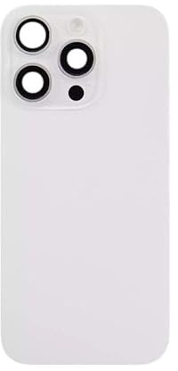 Glass Back Compatible With Phone 16 Pro White Titanium Plain with Camera Lens No Logo