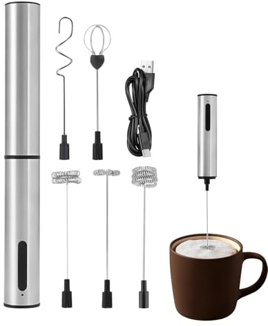 Elektrischer Schneebesen, Mixer für Getränke, wiederaufladbar, 3 Geschwindigkeitsstufen, leise, für Kaffee, Tee, Schokolade und Küche