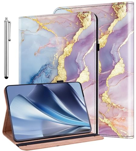KEDBBAO Hülle für 10.2 Zoll iPad 9. Generation 2021/8. Gen 2020/7. Gen 2019 Schutzhülle Auto Schlaf/Wach Flip PU Leder Wallet Cover Case mit Stifthalter und Standfunktion, Bicolor Marble