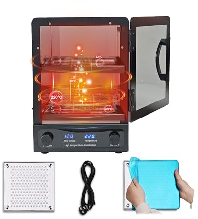 BACTIBLAST Professionell Heißluftsterilisator, 600W Autoklav Hochtemperatur Sterilisator, 10 Liter Sterilisator Für Instrumente Für Nagelwerkzeuge, Friseurwerkzeuge, Schönheitssalon