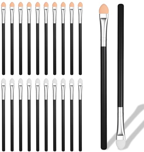 TIESOME 20 Pcs Eye Shadow Applicator Sponge Tip | Double Sided Foam Eyeshadow Sponge Applicator with Long Organic Handle, Washable Reusable Eye Makeup Brush Setfor Blending