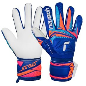 Reusch Torwarthandschuhe Erwachsene | zuverlässiger Grip mit Naturlatex | ergonomische Passform & robustes Design, für Training & Spiel, geeignet für Kunstrasen & Naturrasen, Größe 7-11, Attrakt Grip