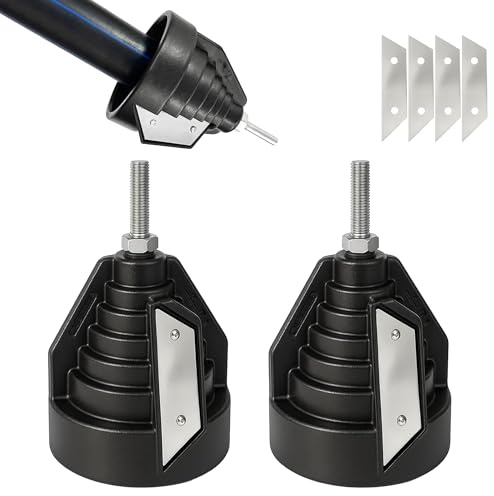 2 Stück Rohrentgrater Set - Kunststoffrohr Fasenwerkzeuge für 20–63mm Rohre | Handentgrater Entgratungswerkzeug für PVC-, PP-, PE- und PPR-Kunststoffrohre inklusive Ersatzklingen