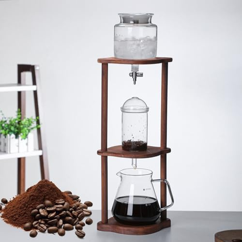 Cold Brew Drip Tower, Macchina per caffè Freddo Cold Brew Dripper Pot Cold-Dripper Coffee Tower Macchina, Macchine per caffè Freddo Manuali con Tecnologia Slow Drip, per Uffici Domestici E Caf(Size:D)