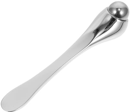 Alasum Masajeador de Ojos Facial Rodillo de Masaje Antienvejecimiento de Acero Inoxidable Plata para Cuidado Ocular y Reducción de Ojeras y Bolsas, Herramienta Portátil para Piel