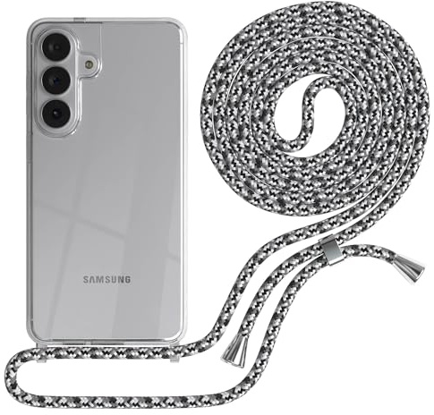 EAZY CASE Handykette kompatibel mit Galaxy S26 Plus Handyhülle mit Umhängeband, Handykordel mit Schutzhülle, Silikonhülle, Hülle mit Band, Stylische Kette für Smartphones, Schwarz Camouflage