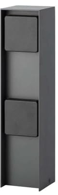 Garten Steckdosensäule mit 2 Steckdosen für außen, 2-Fach Aussensteckdose | IP44, Max. Leistung 3680 Watt, 70×70×300 mm, Anthrazit