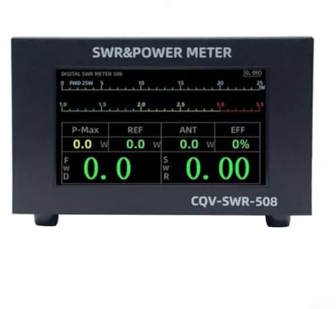 CQV-SWR-508 200W Digital Standing Wave Meter For HF And VHF Transmitters, 1.8-54 MHz Operational Range, Type-C Charging Support