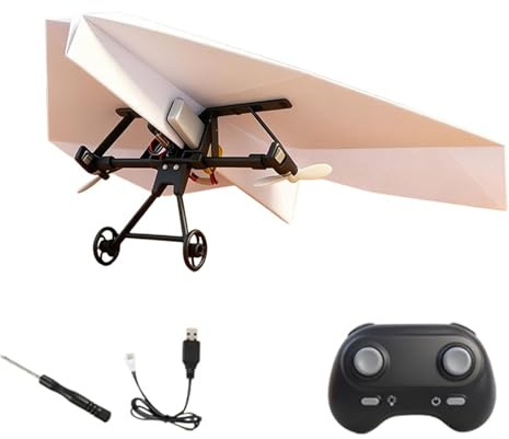 Laimejia Remote Control Paper Airplane - DIY Aircraft Toys,Flying Airplane Toys,for Boys Girls Backyard Park Beach Camping School Birthday Holiday Garden Lawn