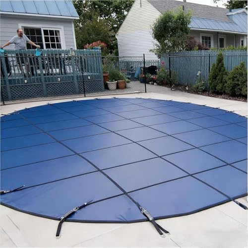 Couverture de Piscine Ronde - 10 m, 9 m, 8 m, 7 m, 6 m, 5 m, 4 m, 3 m, 2 m - Protection en Filet élastique pour Enfants, Animaux et Adultes - Accessoire de Piscine Durable, sûr et sécurisé (
