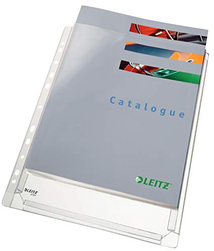 Leitz Juego de 10 Fundas Porta Documentos A4 Expansibles para 200 Folios, PVC