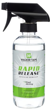 Walker Tape Rapid Release Spray 12 fl oz, Fast-Acting Adhesive Remover for Hair Systems, Oil-Based Citrus Solvent for Tape in Remover Tasks, Toupee Cleanup and Professional Hairpiece Maintenance