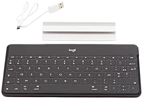 Logitech Keys-To-Go Teclado Inalámbrico Bluetooth para iPhone, iPad, Apple TV, Disposición AZERTY Francés , Negro