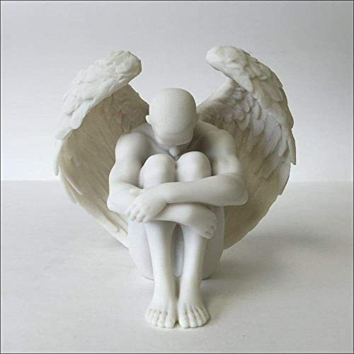 Wu Männlicher Akt Engel hält Knie Statue Skulptur