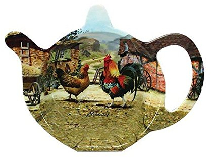Leonardo Teebeutelablage, Motiv Hahn auf Bauernhof, Melamin